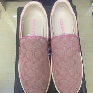 Brand new never worn authentic coach slip on shoes womans size 9.5